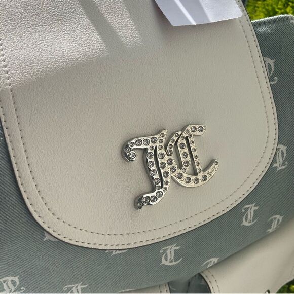 Juicy Couture Backpack - Light Blue and White - Rhinestone Logo - Picture 6 of 8